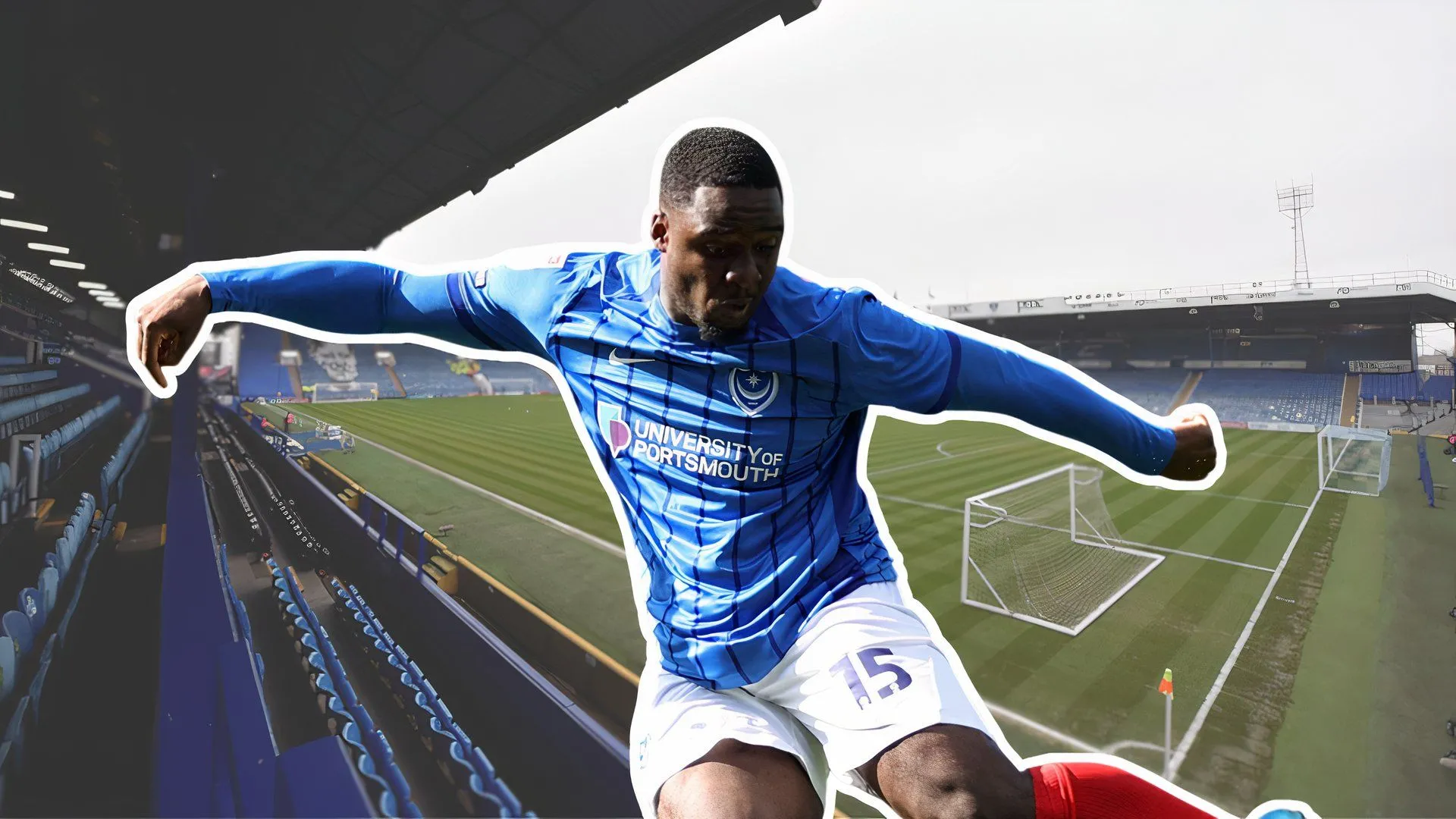 Tiền đạo Christian Saydee trong màu áo Portsmouth trước khi chuyển đến Wigan Athletic