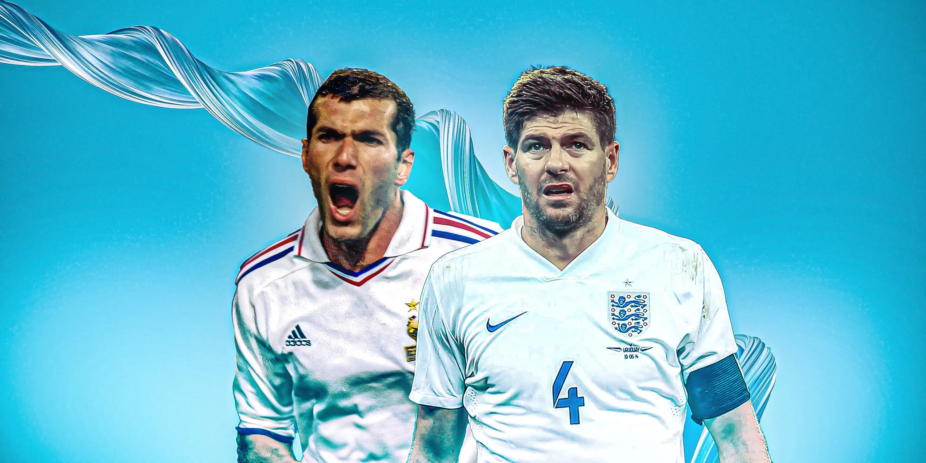 Zinedine Zidane và Steven Gerrard trong trận đấu