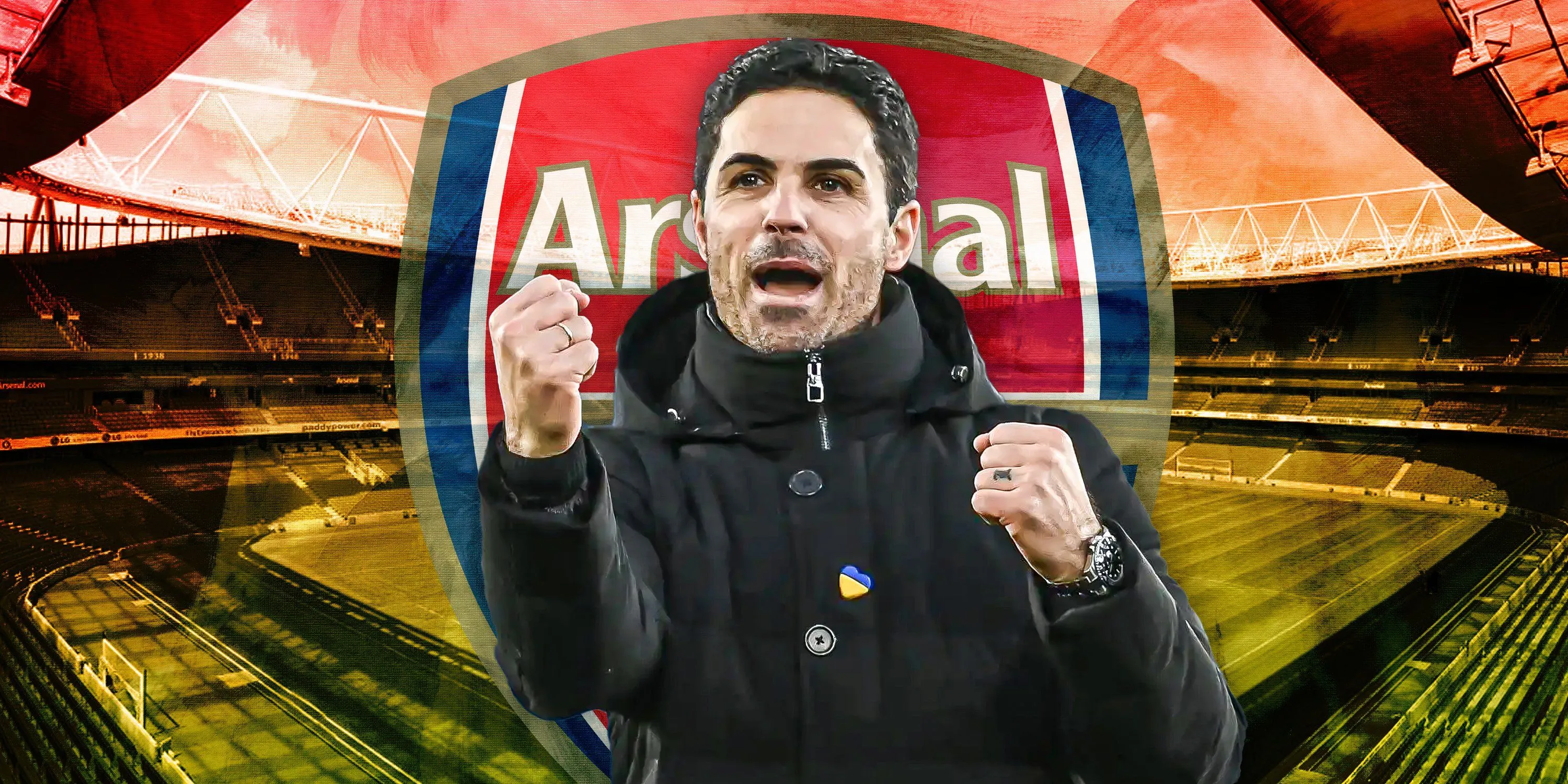 Huấn luyện viên Mikel Arteta của Arsenal ăn mừng trên sân