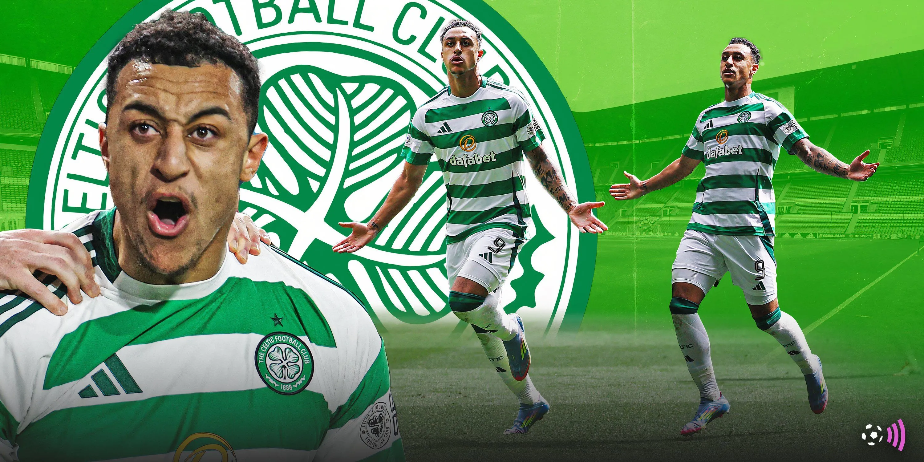 HLV Brendan Rodgers và tiền đạo Adam Idah của Celtic trong buổi tập hoặc trận đấu.
